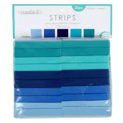 Fabric Editions Create It Assortment 2.5"X42" 20Pkg-5 Each Of 4 Designs -Shades Of Blue