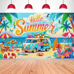 Summer Party Banner 71x43 Inches Multicolor Beach