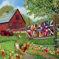 Sunsout Quilts on the Farm 500 pc Jigsaw Puzzle 77140