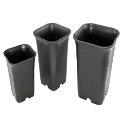 3 Mix Square Plastic Cascade Bonsai Pot, Succulent, Orchid Planter 3.25" - 4.75"