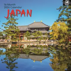 The Gifted Stationary 2026 Square Wall Calendar, Japan, 16-Month Passport Collection Theme Hanging Calendar with 180 Reminder Stickers, Month Planner for Home, or Creative Spaces, 12x12 In Multicolor