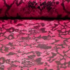 Rattlesnake Foil Printed Spandex Hot Pink