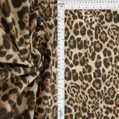 1 Yard Ella Ripple Jersey Animal Print Fabric, 58&Prime; Wide Polyester Spandex Blend CHARCOAL