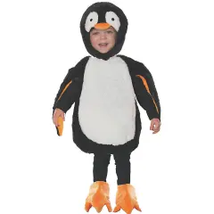 Toddler Penguin Costume Plush Body Headpiece and Webbed Shoe Covers