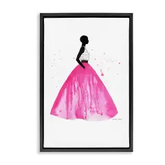 Stupell Industries Pink Ballgown Skirt Floating Frame, design by Simone Elum