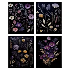 Stupell Industries Dimensional Cottage Flower Sprigs 4pc Canvas Set Design by Heidi Kuntz