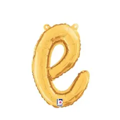 Betallic&reg; 14 inch Script Letter E Gold Air Fill Only