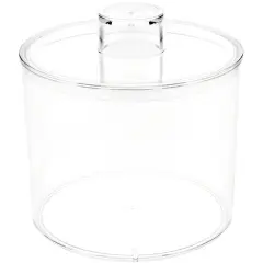 Pioneer Plastics 273C Clear Round Plastic Container with Lid, 4.0625" W x 3.5" H