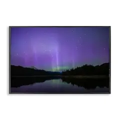 Stupell Industries Luminous Purple Northern Lights Framed Giclee Design by Nancy Crowell