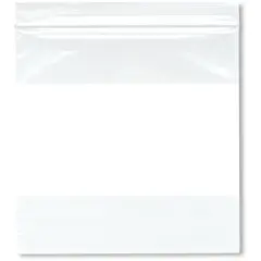 Plymor 6" x 6" (Pack of 100), 2 Mil White-Block Zipper Reclosable Plastic Bags