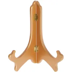 Bard's Hinged Gold-toned MDF Wood Plate Stand, 8" H x 7" W x 4.75" D (For 8" - 10" Plates)