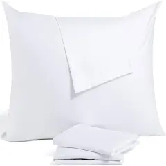 Bulk Pillow Cases Standard Size Set of 4 Pack Basic Pillowcases White Pillow Case Hypoallergenic Pillowcase Soft Envelope Closure Covers 20 x 26 Inches