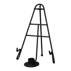 Black Easel Plate Holder with Taper Cup and Dual Display Use
