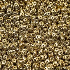 Matubo 2-Hole Czech Glass Crystal Finishes Superduo Beads, 100g Full Amber