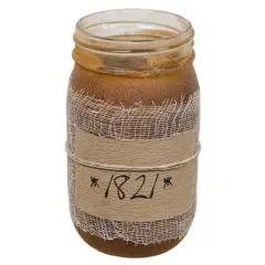16 Ounce 1821 Jar Candle with Muslin Wrapped and Clean-Burning Scents