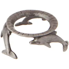 Bard's Pewter Egg Stand/Holder, Dolphins, 0.875" Diameter (Fits Hen Sized Eggs)