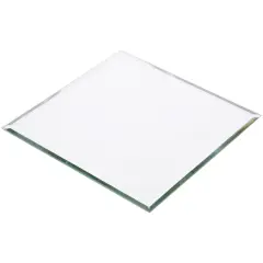 Plymor 6" Square, 3mm Thick Beveled Glass Mirror