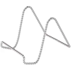 Bard's Twisted Silver-toned Wire Easel Stand, 4" H x 3.5" W x 5.5" D