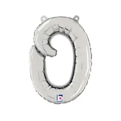 Betallic&reg; 14 Inch Script Letter O Silver Air Fill Only Balloon