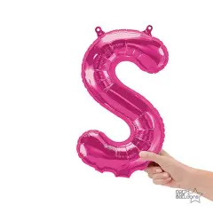 NorthStar Balloons&reg; 16 Inch Letter S Magenta Air Fill Only