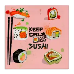 Stupell Industries Keep Calm & Eat Sushi Canvas Design by Juliet Rose Philips