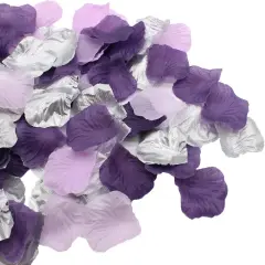 1000PCS Purple Lavender Silver Silk Rose Petal Violet Lilac Silver Artificial Flower Petal for Wedding
