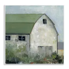 Stupell Industries Barn View with Green Roof Wall Plaque Design by Sally Swatland