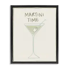 Stupell Industries Minimal Martini Time Floating Frame Design by Grace Popp
