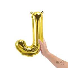 NorthStar&reg; 16" Gold Letter J Balloon Air Fill Only