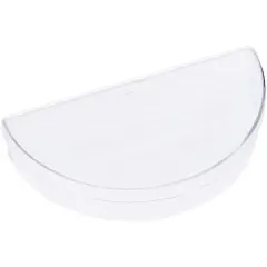 Pioneer Plastics 054C Clear Semi-Circle Plastic Container, 4.3125" W x 2.125" D x 0.875" H