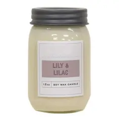 Lily & Lilac 12oz Soy Wax Candle Sweet Floral Aroma with Single Wick