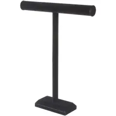 Plymor Black Velvet T-Bar Necklace Display Stand, 14" W x 18" H