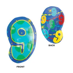 Number 9 Confetti Dots 20 Inch Foil Mylar Balloon