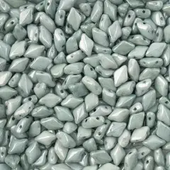 Matubo 2-Hole Czech Glass Opaque Luster Gemduo Beads, 50g Green