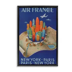 Stupell Industries Air France Vintage Travel Floating Frame Design by Marcus Jules