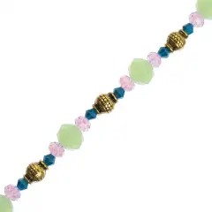 Crystal Lane DIY 7" Mixed Designer Glass Bead Mix Strand Light Green Mix