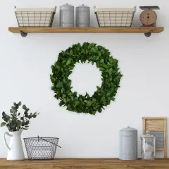 Northlight Preserved Leaf Spring Garden Wreath - 20" - Unlit Green