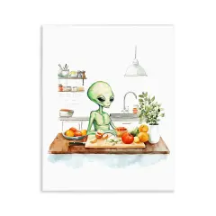 Stupell Industries Alien Cooking in Kitchen Wall Plaque Design by Lil' Rue