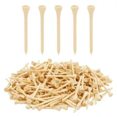 300 Pack Bamboo Golf Tees in Bulk (2 3/4 inch, Natural Wood Color) Brown