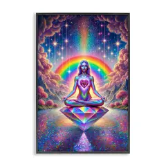 Stupell Industries Spiritual Enlightenment Meditation Framed Giclee Design by Spirit of the Rainbow