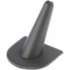 Plymor Gray Faux Leather Ring Finger Display, Single on U-Shaped Base, 2" W x 2" D x 2" H