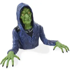 BOO BOX 36" Halloween Groundbreaking Decoration - Scary Outdoor Halloween Decor for Porch or Yard Green