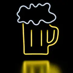 Northlight LED Beer Mug Neon Lighted Wall Art - 13" Yellow