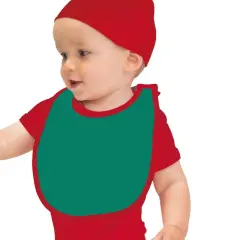 Rabbit Skins&reg; Infant Soft Contrast Trim Jersey Bib Kelly/ red