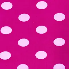 1 Yard Big Polka Dot Printed Poly Cotton Fabric 58/59 Inches Wide Hot Pink