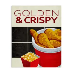 Stupell Industries Golden & Crispy Fried Food Canvas Design by Kim Allen