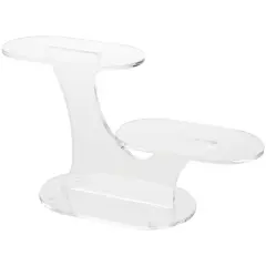 Plymor Clear Acrylic Oval 2-Item Display Riser, 7.5" H x 13.5" W x 5" D