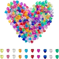 300 PCS Heart Beads, AB Acrylic Bead Heart Beads, for Jewelry Making DIY Bracelet arrings