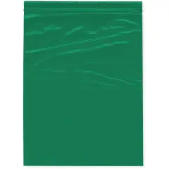 Plymor 8" x 10", Green 2 Mil Zipper Reclosable Plastic Bags