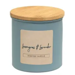 Lemongrass & Lavender Scented Candle 14oz Jar with Wooden Lid for Home